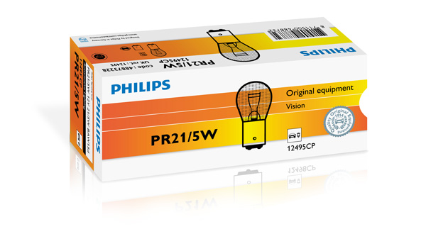 Автолампа 21/5W PR21/5W 12V 21/5W BAW15D/КОЛБА ЧЕРВОНОГО КОЛЬОРУ/КРАТН. X10 PHILIPS (12495CP) Philips фото 2