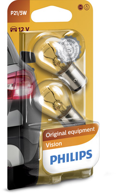 Автолампа 21/5W P21/5W 12V 21/5W BAY15D/2ШТ. BLISTER PHILIPS (12499B2) Philips фото 2