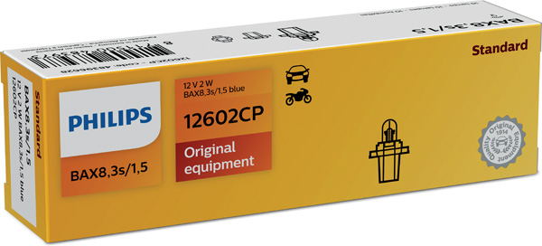 Автолампа 2W 2W 12V BAX 8,3/1,5 / STANDARD / BLUE - БЛАКИТНИЙ ЦОКОЛЬ / BAX8,3S PHILIPS (12602CP) Philips фото 2
