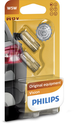 Автолампа 5W W5W 12V 5W W2,1X9,5D/STANDARD/2ШТ. BLISTER PHILIPS (12961B2) Philips фото 2