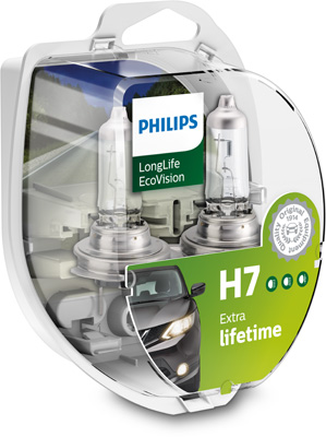 Автолампа галогенова 55W H7 12V 55W PX26D / LONGERLIFE ECOVISION - В 4РАЗИ ЗБІЛЬШЕНО СТРОК PHILIPS (12972LLECOS2) Philips фото 2