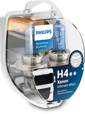 Автолампа галогенова 75/70W H4 24V 75/70W P43T/MASTERDUTY BLUEVISION/2ШТ. BOX PHILIPS (13342MDBVS2) Philips фото 2