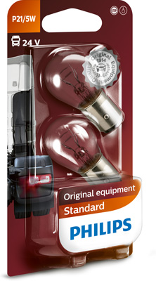 Автолампа 21/5W P21/5W 24V 21/5W BAY15D/TRUCK STANDARD/2ШТ. BLISTER PHILIPS (13499B2) Philips фото 2