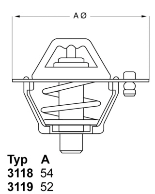 Термостат MITSUBISHI COLT I (A15_A) 1.2 GL (A151A) 4G15T 4 G 11 1978- WAHLER (3119.82D4) WAHLER фото 2