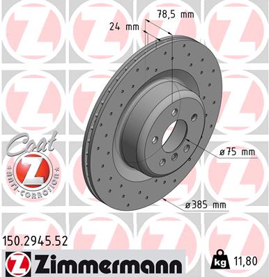 Диск гальмівний SPORT Z BMW X5 (F15, F85) 3.0 2013.08-2018.07 ZIMMERMANN (150.2945.52) Zimmermann фото 2