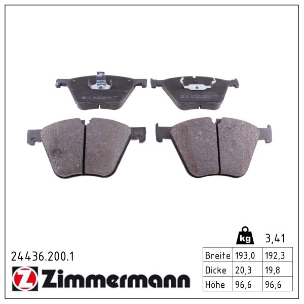 Колодки гальмівні дискові BMW X5 (E70) 3.0 2006.02-2013.07 ZIMMERMANN (24436.200.1) Zimmermann фото 2