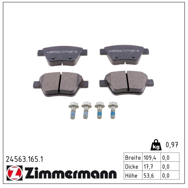 Колодки гальмівні (задні) VW Caddy III/Golf VI/VII/Touran 10- (Bosch) Zimmermann фото 9
