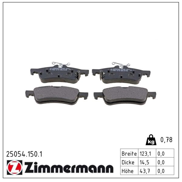 Колодки гальмівні дискові (комплект 4 шт) HONDA CIVIC IX ЛІФТБЕК (FB) 1.8 2011.09-2016.12 Zimmermann фото 2