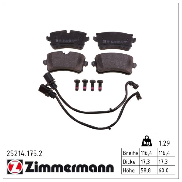 Колодки гальмівні (задні) Audi A4/A5/A6/A8 09- / A7 Sportback 13-18 (Lucas) (з датчиками) Zimmermann фото 10