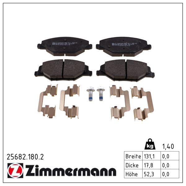 Колодки гальмівні дискові VW POLO V ЛІФТБЕК (602, 604, 612, 614) 1.6 2009.05-ZIMMERMANN (25682.180.2) Zimmermann фото 2