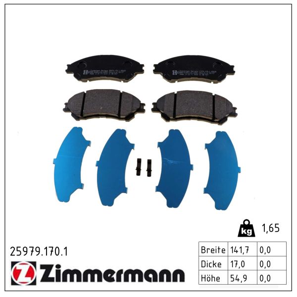 Колодки гальмівні (передні) Suzuki SX4/ Vitara 1.4 T/1.6 14- (з датчиком) (Akebono) Zimmermann фото 11