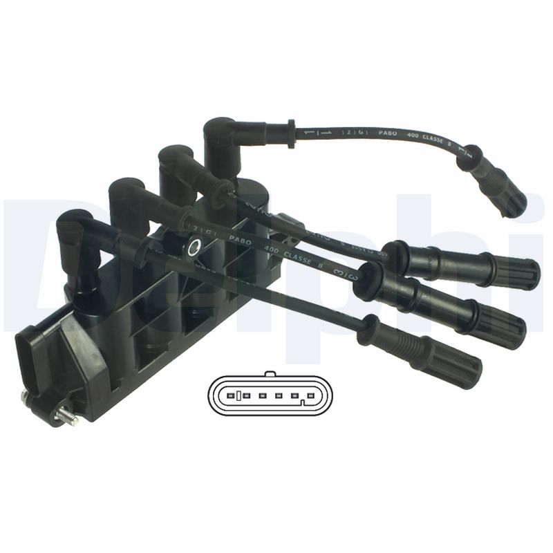 Котушка запалювання FIAT DOBLO ФУРГОН/МІНІВЕН (223_) 1.4 2000.11- DELPHI (GN10492-12B1) Delphi фото 2