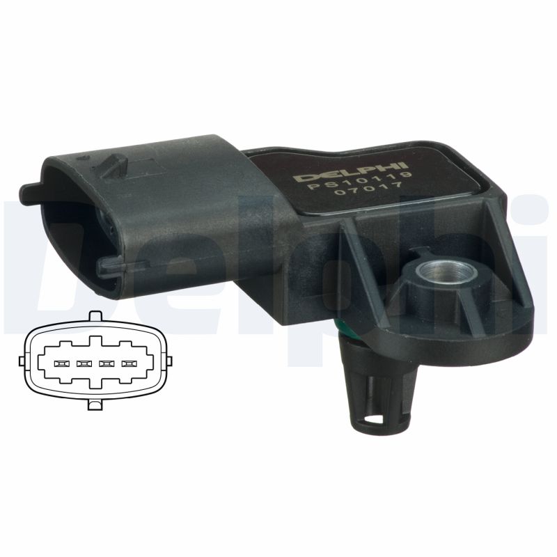Датчик тиску, впускний газопровід RENAULT SCENIC II (JM0/1_) - 1.9 DCI (JM14) (2003.06 - 2010.07) DELPHI (PS10119) Delphi фото 2