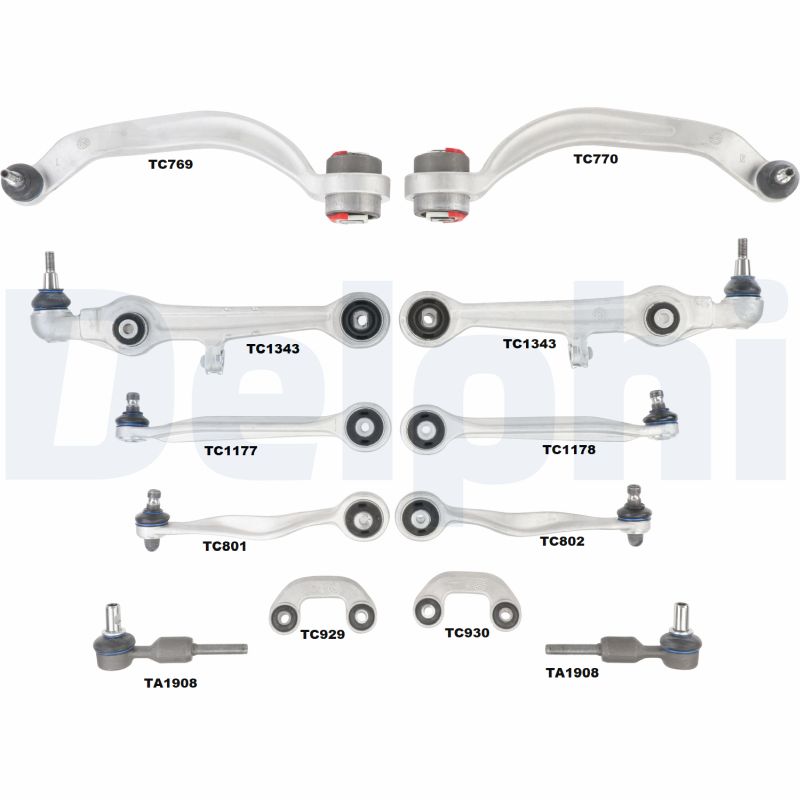 Комплект важелів підвіски AUDI/SKODA/VW A48D5/B5)/A6(4B2/C5)/A6(4B5/C5)/A8(4D2/4D8)/SUPERB DELPHI (TC1900KIT) Delphi фото 2