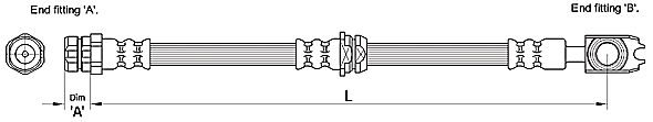 Шланг гальмівний СПЕРЕДУ / SKODA OCTAVIA I COMBI (1U5) 2 2000.08 - 2004.09 2.0 4X4 METZGER (4110259) Metzger фото 2