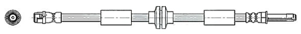Шланг гальмівний СПЕРЕДУ / VW MULTIVAN V (7HM, 7HN, 7HF, 7EF, 7EM, 7EN) 04/03- METZGER (4110362) Metzger фото 2