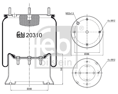 Пневморесори AM 21208082 для VOLVO F 10 F 10/310