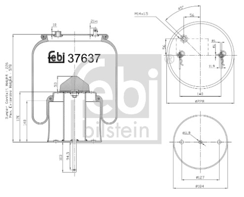 Пневморесори PW 331240K для SCANIA K - series K 270 IB