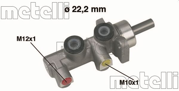 Циліндр гальмівний головний D=22.2 OPEL ASTRA F (56_, 57_) 09/91-09/98 / OPEL ASTRA F CLASSIC METELLI (05-0229) Metelli фото 2