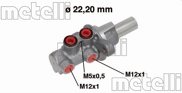 Циліндр гальмівний головний SUZUKI SX4 (EY, GY) 1.6 2006.06 - 1.6 VVT 4X4 (RW416) M16A METELLI (05-0686) Metelli фото 2