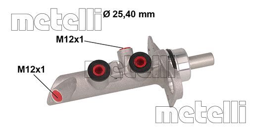 Циліндр гальмівний головний RENAULT MEGANE II 1.416V-2.016V 02- METELLI (05-0891) Metelli фото 2