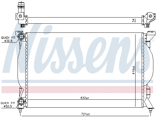 Радіатор охолоджування AUDI A4 1.8-2.0-1.9D-2.0D 00- NISSENS (60304A) Nissens фото 2