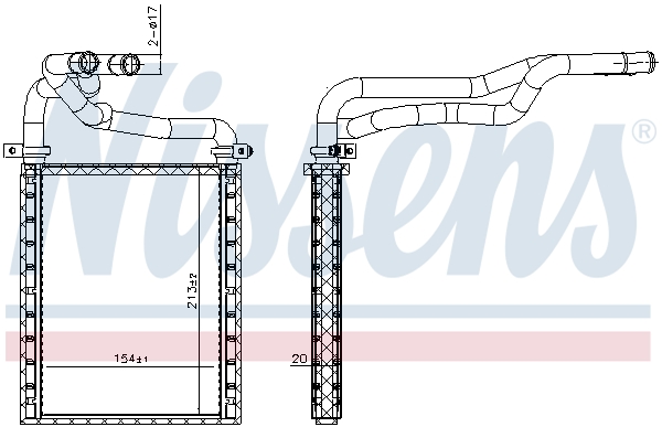 Радіатор пічки TOYOTA COROLLA ЛІФТБЕК (_E12_) 1.6 VVT-I (ZZE121_, ZZE121R) 2000. NISSENS (707191) Nissens фото 2