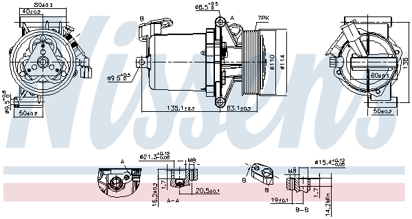 Компресор кондиціонера NISSAN NOTE (E11, NE11) 1.6 2005.01 - 2013.08 NISSENS (890172) Nissens фото 2