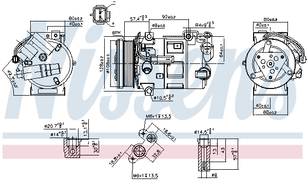 Компресор кондиціонера PEUGEOT 3008 (09-) 2.0 HDI HYBRID NISSENS (890210) Nissens фото 2