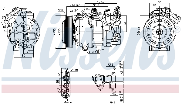 Компресор кондиціонера RENAULT MEGANE III GRANDTOUR (KZ0/1) 1.5 DCI (KZ09, KZ0D, KZ1G, K NISSENS (890763) Nissens фото 2
