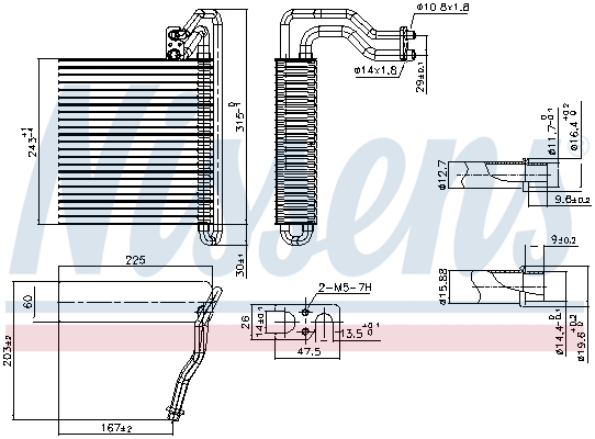 Випарювач кондиціонера FORD FOCUS III (CB8, CEW) (11-) 1.0 ECOBOOST NISSENS (92333) Nissens фото 2