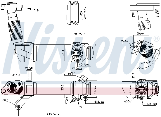 Радіатор відпрацьованих газів BMW X5 (E53) - 3.0 D (2000.01 - 2006.12) NISSENS (989281) Nissens фото 2