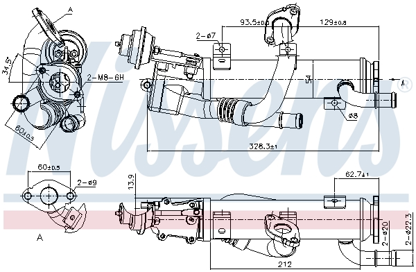 Радіатор відпрацьованих газів AUDI A6 C6 (4F5) - 2.0 TDI (2004.11 - 2011.08) NISSENS (989329) Nissens фото 2