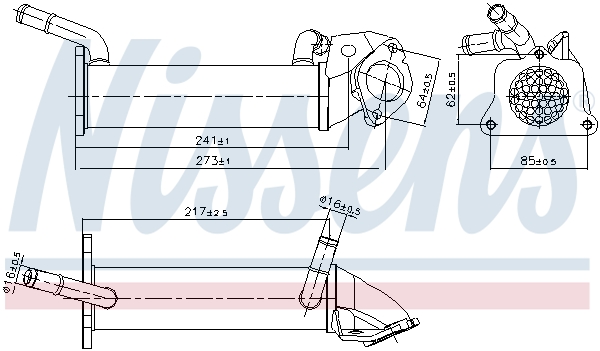 Радіатор відпрацьованих газів FORD TRANSIT V363 (FCD,...) - 2.2 TDCI (2013.08->) NISSENS (989401) Nissens фото 2