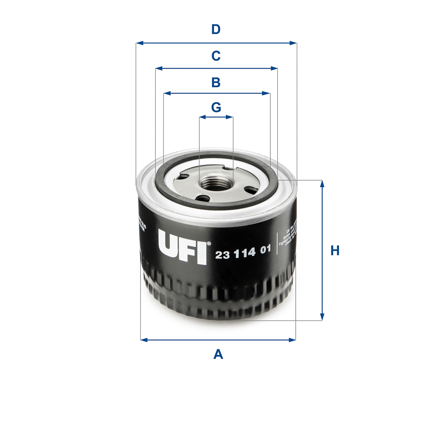 Фільтр оливний ZAZ SENS (TF_) 1.3 (TF698K10, TF698K11, TF698K12, TF69K74, TF698K UFI (23.114.01) UFI фото 2