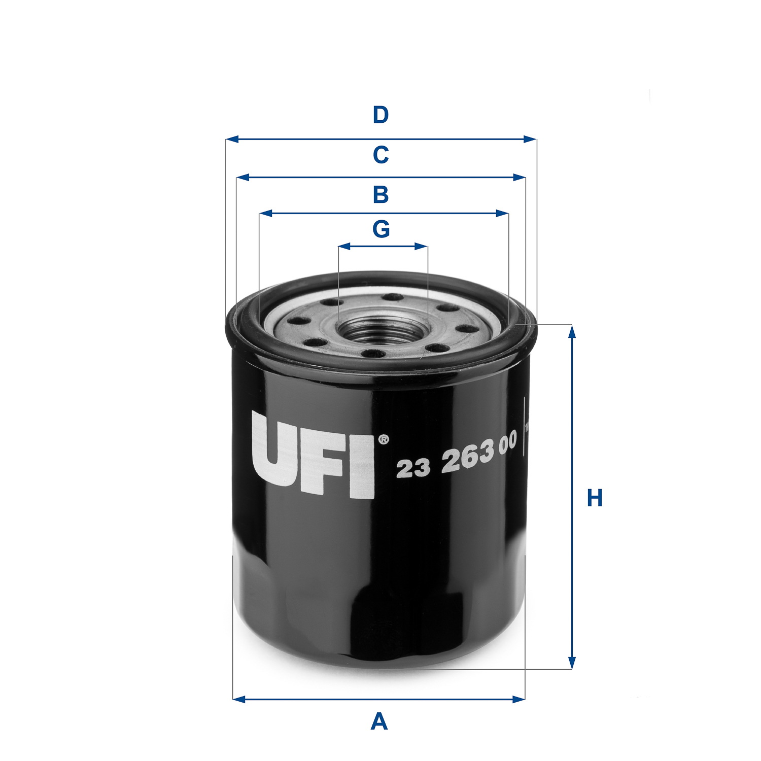 Фільтр оливний GEELY CK 1.5 2005.04 — UFI (23.263.00) UFI фото 2