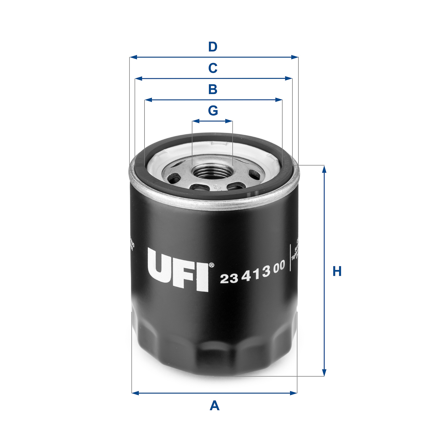 Фільтр оливний FORD FUSION (JU_) 1.4 2002.08 - 2012.12 UFI (23.413.00) UFI фото 2