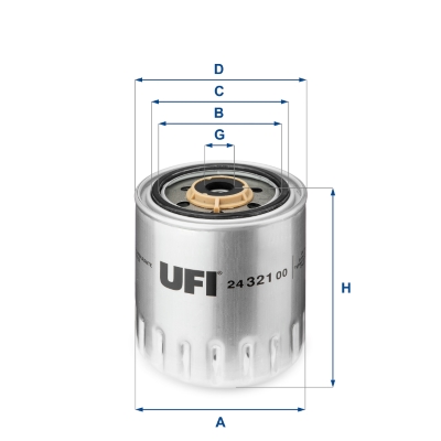 Фільтр паливний MERCEDES-BENZ T1/TN 408 D (611.367, 611.368) 1981.07 - 1995.06 UFI (24.321.00) UFI фото 2