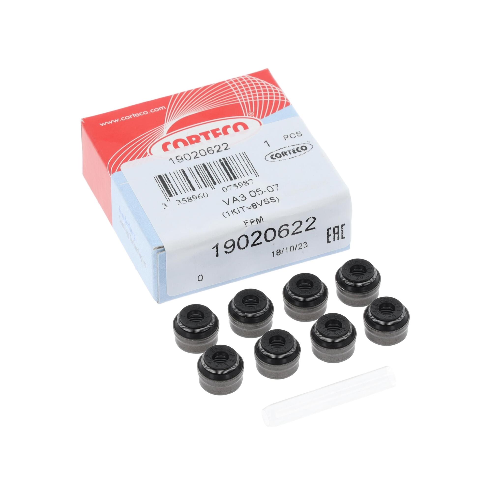 Комплект сальників клапанів К-Т IN/EX PV VA3 5-7 FPM (8PCS) CORTECO (19020622) Corteco фото 2