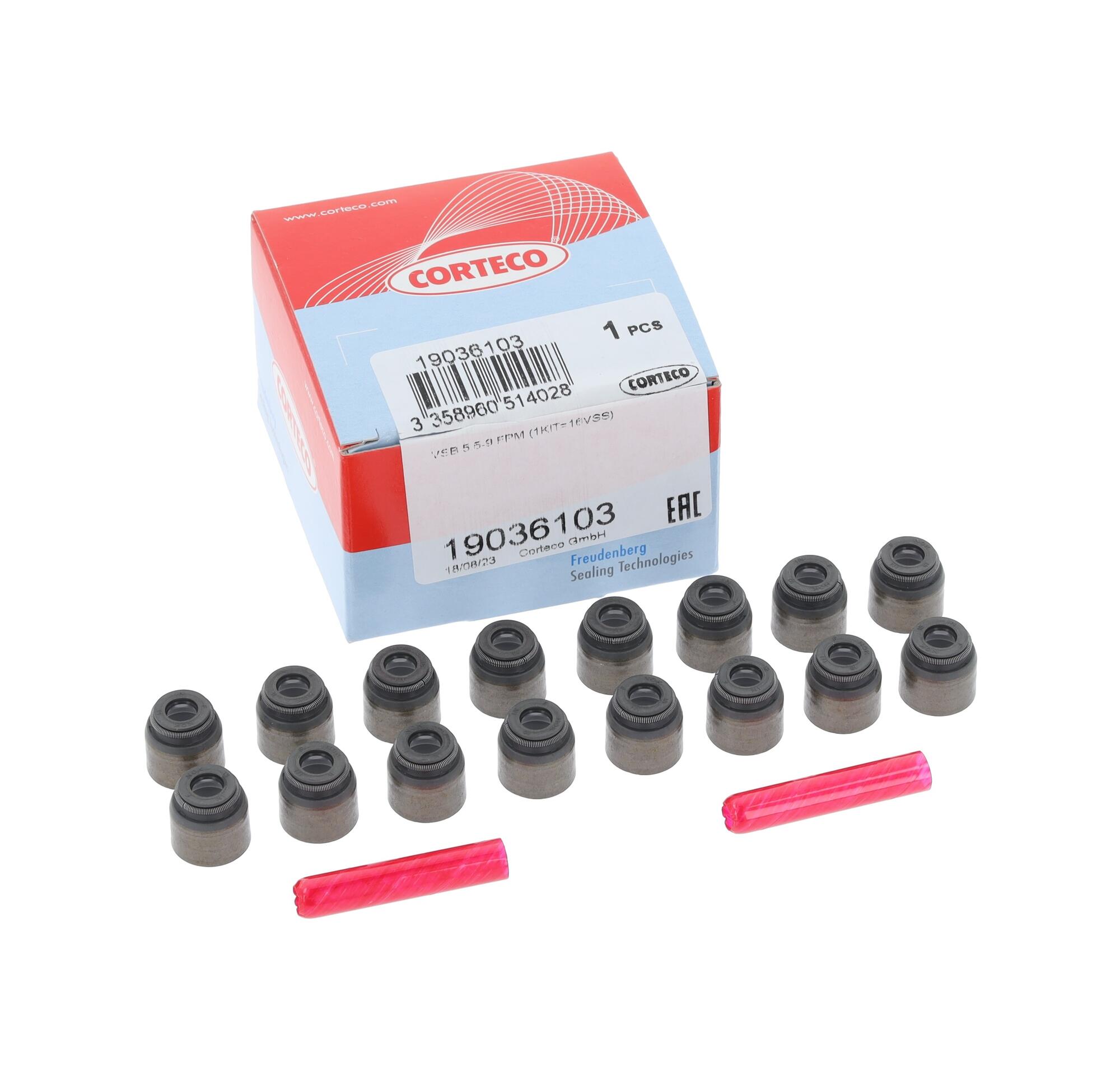 Сальник клапана (впуск/випуск) Mitsubishi Lancer VII 1.3/1.6 03- (5.5x9.2x7/11.5) (к-кт 16шт.) Corteco фото 9