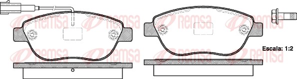 Колодки гальмівні дискові FIAT LINEA (323_, 110_) 1.4 2006.10- REMSA (0859.11) Remsa фото 2