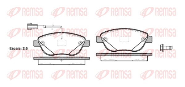 Колодки гальмівні дискові FIAT LINEA (323_, 110_) 1.4 2006.10- REMSA (0859.12) Remsa фото 2