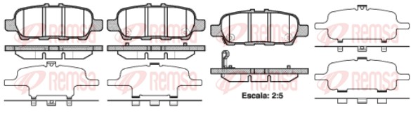 Колодки гальмівні дискові NISSAN LEAF (ZE0) 2010.11- REMSA (0876.41) Remsa фото 2