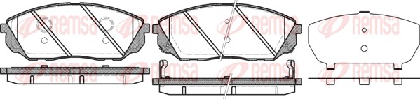 Колодки гальмівні дискові KIA SORENTO I (JC) 2.5 2002.08-2011.12 REMSA (1041.12) Remsa фото 2
