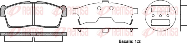 Колодки гальмівні дискові HYUNDAI I10 I (PA) 1.1 2007.10- REMSA (1199.00) Remsa фото 2