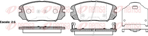 Колодки гальмівні дискові HYUNDAI SONATA V (NF) 2.0 2004.08-2014.11 REMSA (1204.02) Remsa фото 2