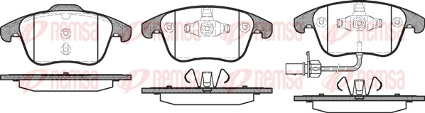 Колодки гальмівні дискові AUDI A4 B8 (8K2) 2.0 2007.08-2016.09 REMSA (1219.11) Remsa фото 2