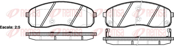 Колодки гальмівні дискові KIA CARNIVAL II (GQ) 2.9 1999.01-2007.09 REMSA (1244.02) Remsa фото 2