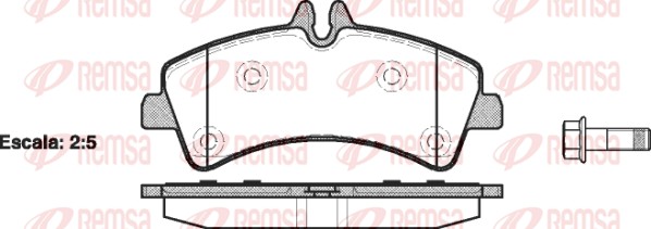 Колодки гальмівні дискові VW CRAFTER 30-35 АВТОБУС (2E_) 2.5 2006.04-2016.12 REMSA (1247.00) Remsa фото 2