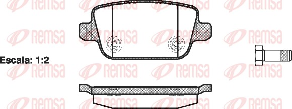 Колодки гальмівні дискові FORD KUGA I 2.5 2008.02-2012.11 REMSA (1256.00) Remsa фото 2